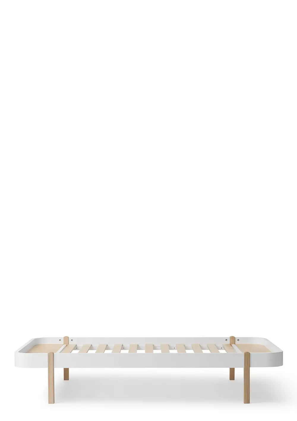 Lounger Bett 'Wood' Weiß/Eiche 200 x 120 cm