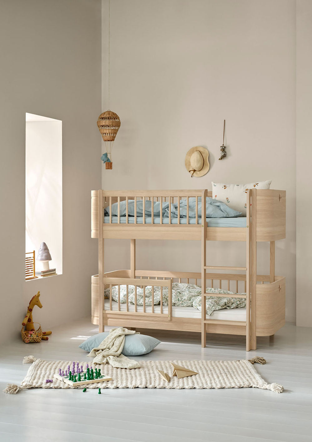 'Wood' Mini+ halbhohes Etagenbett Eiche