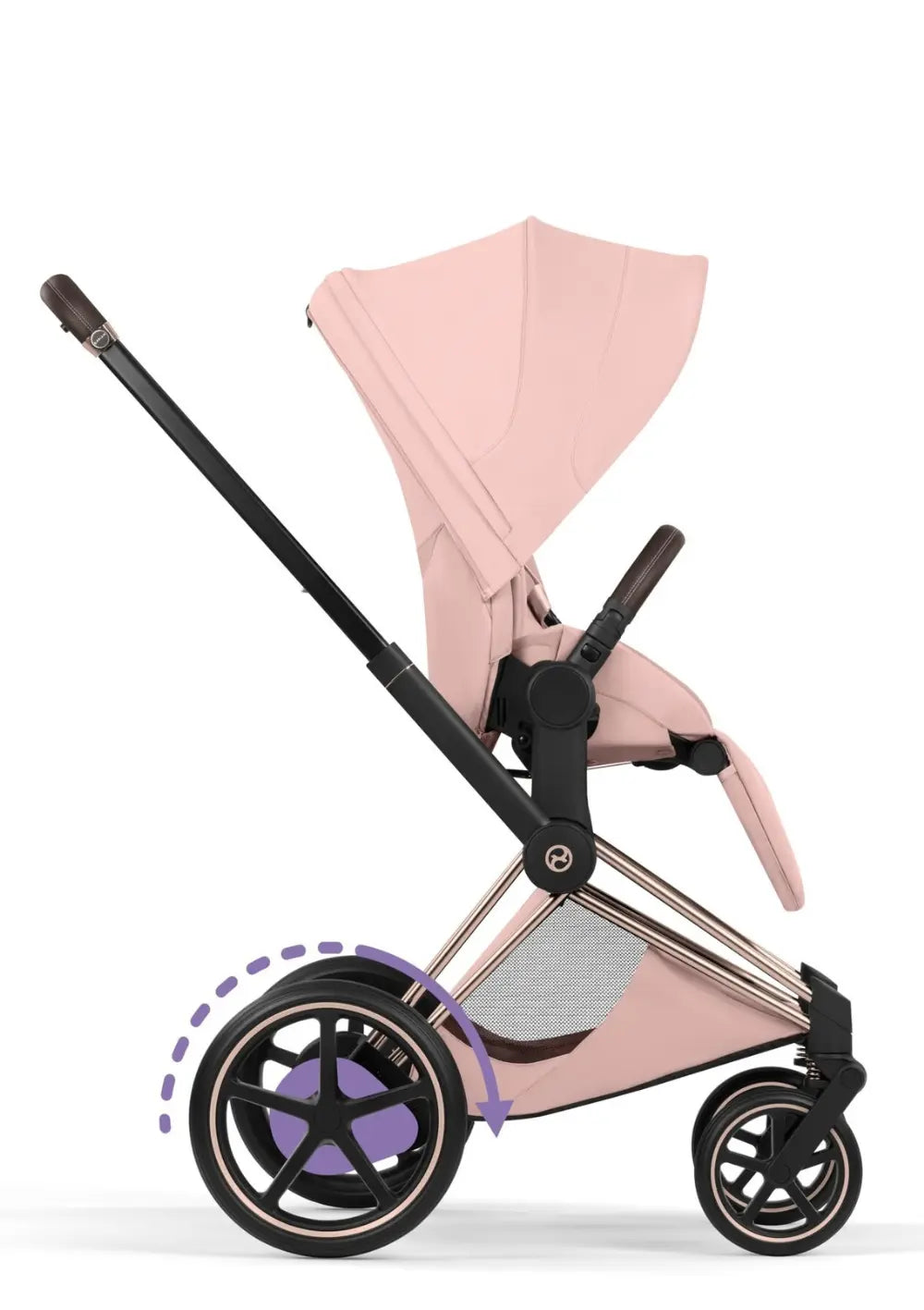 Cybex Kinderwagen-Set 'e-Priam Style' Peach Pink (Frame Roségold)