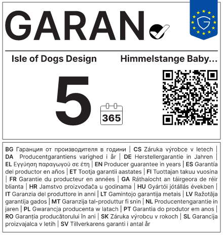 Vollständiges GARAN-Label, 5 Jahre Garantie auf Babybett weiß 140 x 70 cm