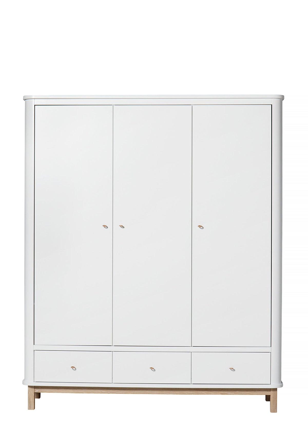 'Wood' Kleiderschrank 3-türig weiss / Eiche
