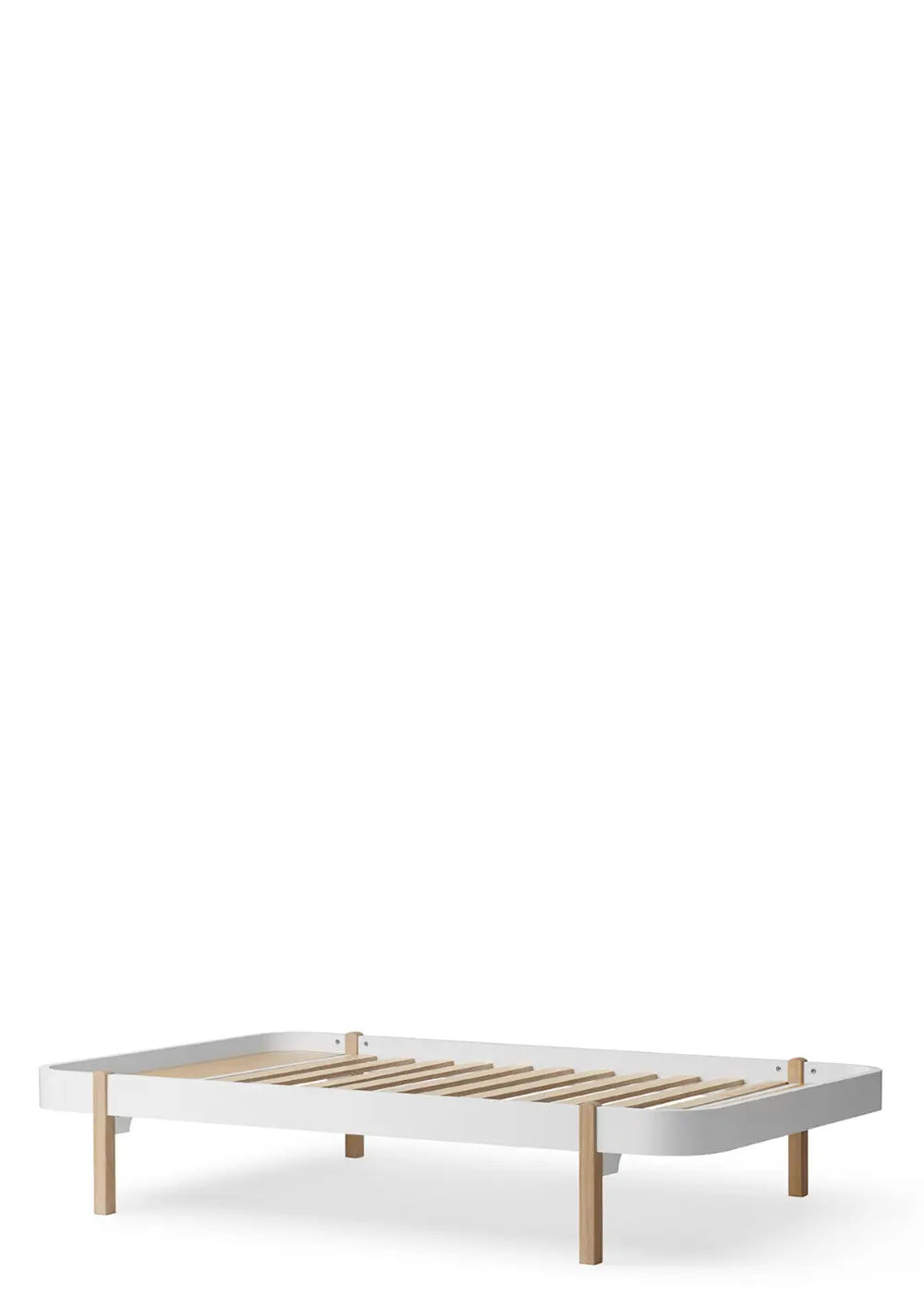 Lounger Bett 'Wood' Weiß/Eiche  200 x 120 cm