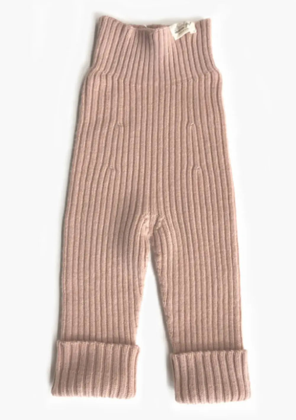 Strickgut Babyleggings zum Mitwachsen puder 