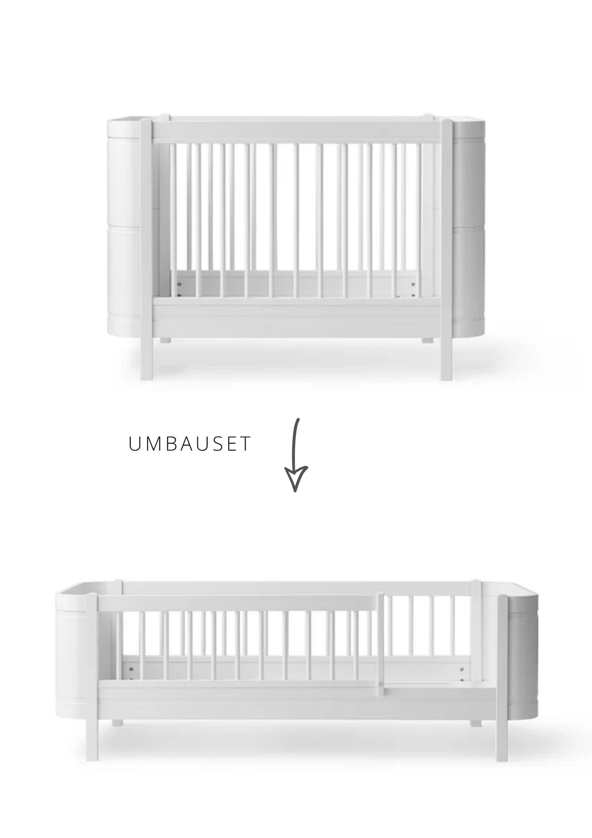 Oliver Furniture Umbauset für 'Wood Mini+' Babybett zum Juniorbett Weiß