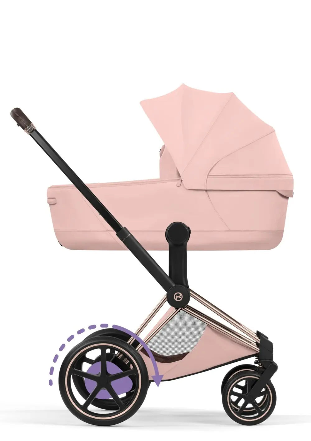 Cybex Kinderwagen-Set 'e-Priam Style' Peach Pink (Frame Roségold)