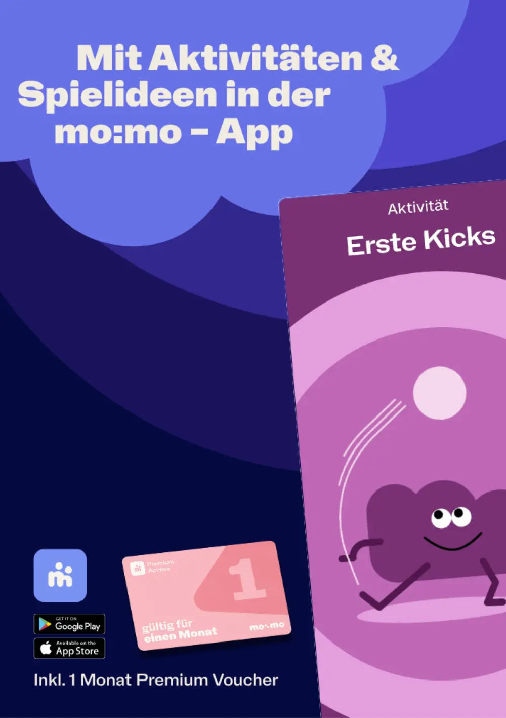 mo:mo Starter-Set 'Bouncing Buddy' Spielball mit App-Zugang Blueberry
