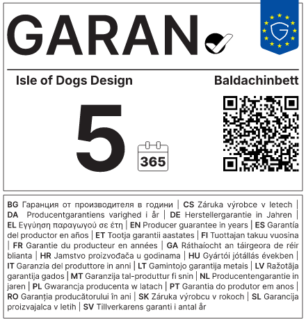 Vollständiges GARAN-Label, 5 Jahre Garantie auf Baldachinbett weiß 200 x 90 cm